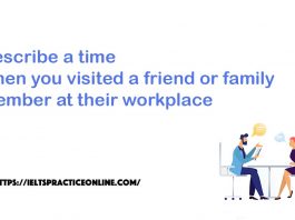 Describe a time when you visited a friend or family member at their workplace