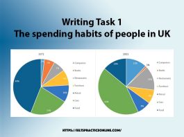 Writing Task 1 The spending habits of people in UK